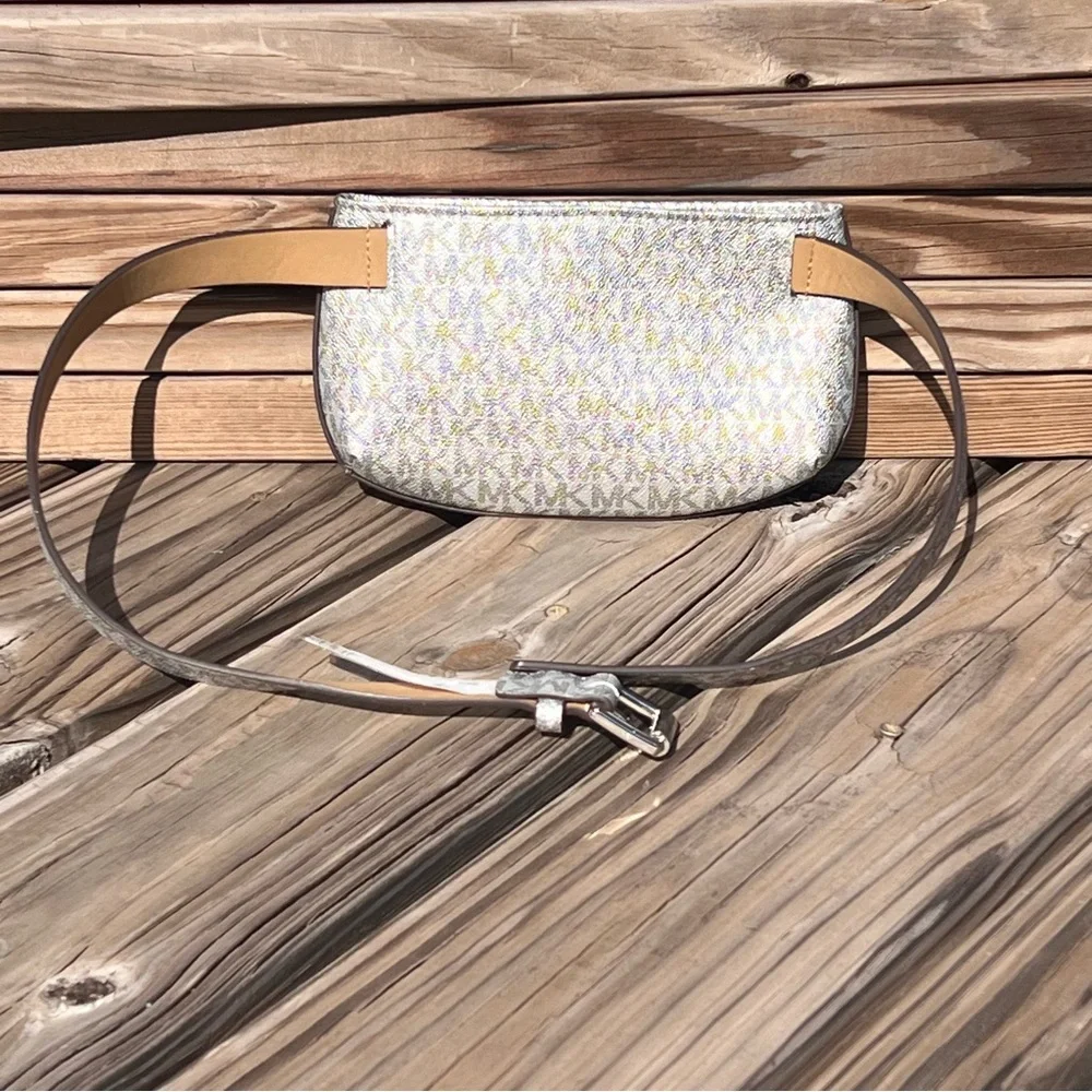 Michael Kors silvertone logo